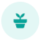 sustainability icon with a green pot and green plant